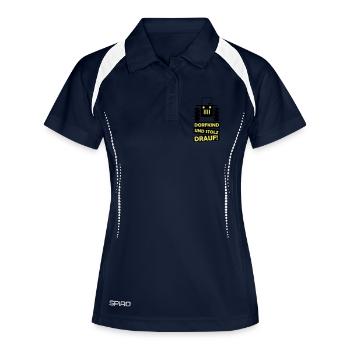 traktor_dorfkind_02 - Frauen Polo atmungsaktiv - Navy/Weiß - Vorne