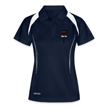 Bachata Salsa Schild - Frauen Polo atmungsaktiv - Navy/Weiß - Vorne