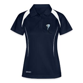 Bon sprmium - Polo respirant Femme - marine/blanc - Devant