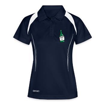Bouteille doux 3 - Polo respirant Femme - marine/blanc - Devant