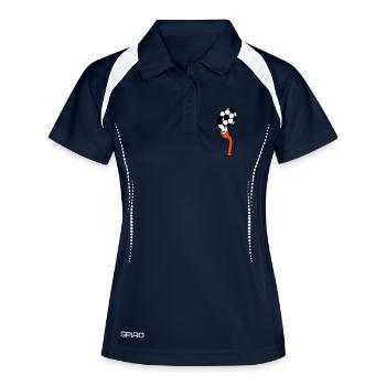 hole ground soccer club play ball kicker lac - Women's Polo breathable - navy/white - Front