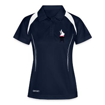 Sausage BBQ - Polo respirant Femme - marine/blanc - Devant