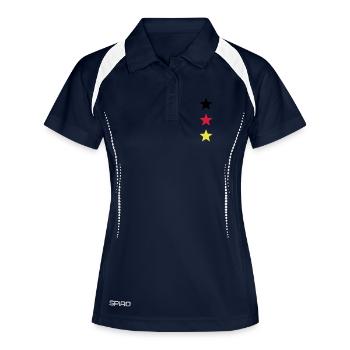 Drapeau Allemagne étoile noir rouge or - Polo respirant Femme - marine/blanc - Devant