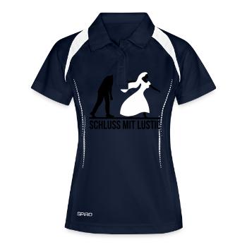 JGA Schluss mit lustig Junggesellen Party stag nig - Frauen Polo atmungsaktiv - Navy/Weiß - Vorne
