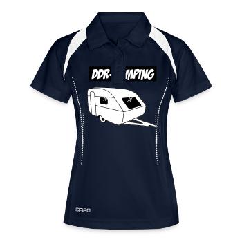 QEK Aero DDR-Camping - Frauen Polo atmungsaktiv - Navy/Weiß - Vorne
