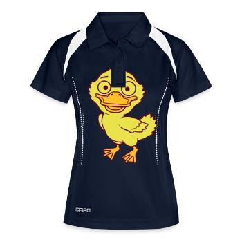 Mignons petits canetons comiques - Polo respirant Femme - marine/blanc - Devant