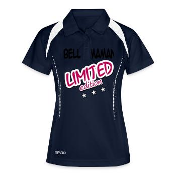 BELLE MAMAN LIMITED EDITION - Polo respirant Femme - marine/blanc - Devant