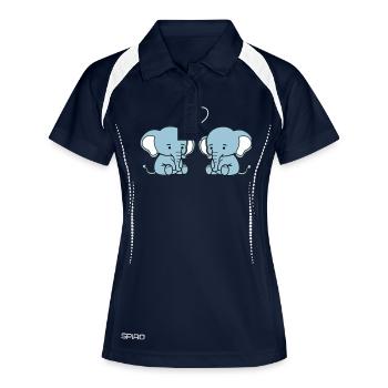 Amour de l’éléphant - Polo respirant Femme - marine/blanc - Devant