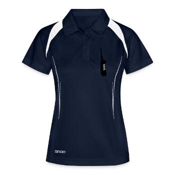 cell oldschool - Polo respirant Femme - marine/blanc - Devant