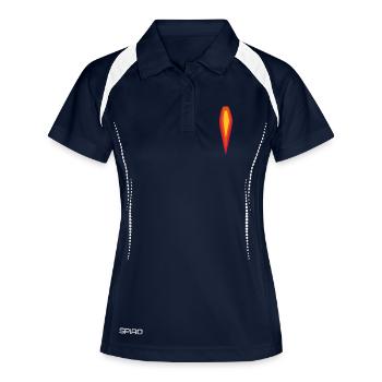 Flamme - Frauen Polo atmungsaktiv - Navy/Weiß - Vorne