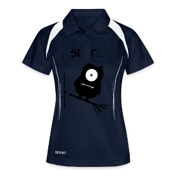 Shit Monster - Frauen Polo atmungsaktiv - Navy/Weiß - Vorne