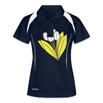 White Tulips Bouquet Spring Summer Flowers - Women's Polo breathable - navy/white - Front