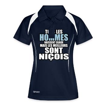les meilleurs sont niçois - Polo respirant Femme - marine/blanc - Devant