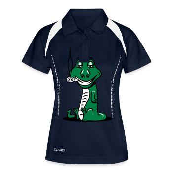 Crocodile gfährlich drôle - Polo respirant Femme - marine/blanc - Devant