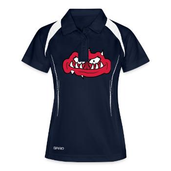 troll gesicht gruseliges - Frauen Polo atmungsaktiv - Navy/Weiß - Vorne