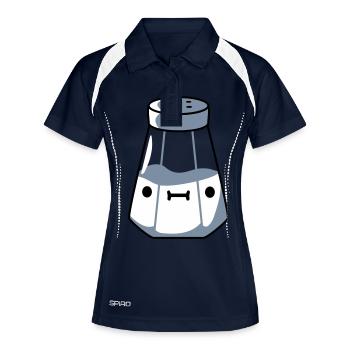Salière avec visage - Polo respirant Femme - marine/blanc - Devant