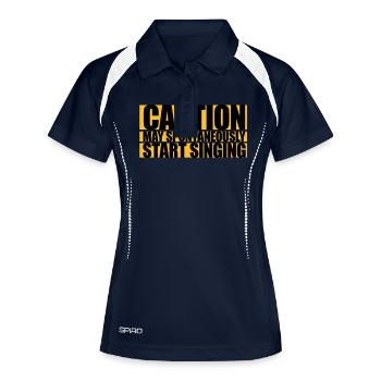 may spontaneously start singing - Women's Polo breathable - navy/white - Front