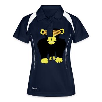 Funky Sonnenbrille Gorilla Cooler Party Affe Spaß - Frauen Polo atmungsaktiv - Navy/Weiß - Vorne