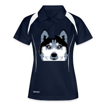 Dog White Husky Face Head Beautiful Breed Cool - Women's Polo breathable - navy/white - Front