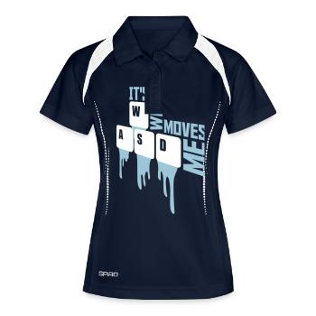 c’est ce qui m’émeut - Polo respirant Femme - marine/blanc - Devant