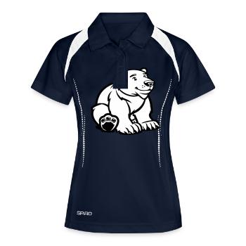eisbär tier - Frauen Polo atmungsaktiv - Navy/Weiß - Vorne