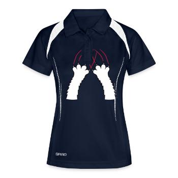 Chats, Griffes, Pattes, Pattes, Griffes, Griffures, Rayures - Polo respirant Femme - marine/blanc - Devant