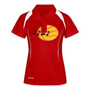 Notes de Musique Fluide - Polo respirant Femme - rouge/blanc - Devant