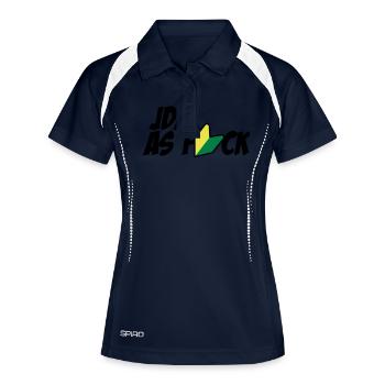 JDM as FUCK - Frauen Polo atmungsaktiv - Navy/Weiß - Vorne