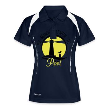 Vitamin See Poel - Frauen Polo atmungsaktiv - Navy/Weiß - Vorne