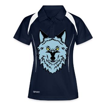 wolf - Frauen Polo atmungsaktiv - Navy/Weiß - Vorne
