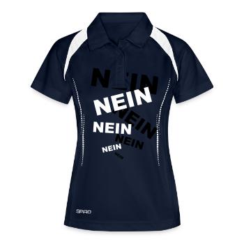 NEIN! - Frauen Polo atmungsaktiv - Navy/Weiß - Vorne