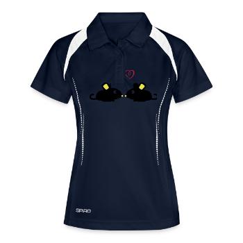 Souris mignonnes - Polo respirant Femme - marine/blanc - Devant