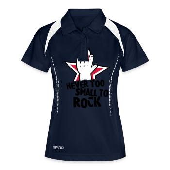 never too small to rock - geburt - baby -kleinkind - Women's Polo breathable - navy/white - Front