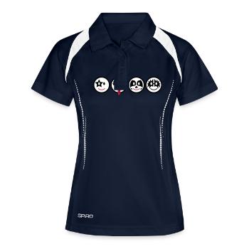 Smiley Kiss Icons (horizontal) 3c - Polo respirant Femme - marine/blanc - Devant