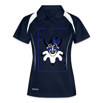 Joker Card Poker Halloween Tricolor Clown - Polo respirant Femme - marine/blanc - Devant