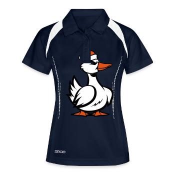 Noël de la bande dessinée de canard - Polo respirant Femme - marine/blanc - Devant