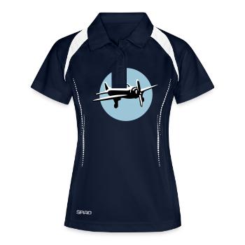 wings_of_steel_b_3c - Frauen Polo atmungsaktiv - Navy/Weiß - Vorne
