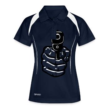 Armes pistolet - Polo respirant Femme - marine/blanc - Devant