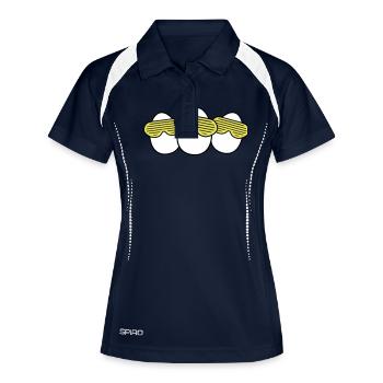 Funky Egg Crew - Frauen Polo atmungsaktiv - Navy/Weiß - Vorne