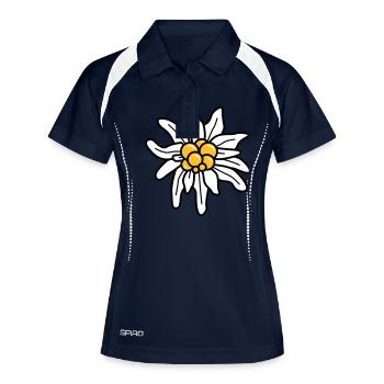 Edelweiss - Frauen Polo atmungsaktiv - Navy/Weiß - Vorne