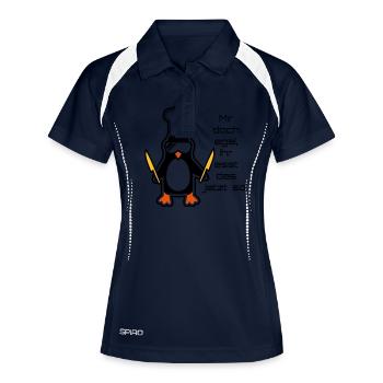 mir doch egal - Women's Polo breathable - navy/white - Front