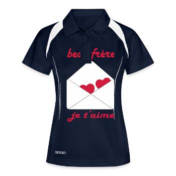 Beau frère je t'aime - Polo respirant Femme - marine/blanc - Devant