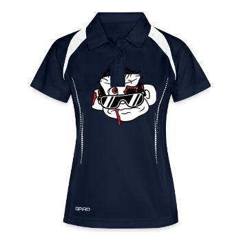 Sad DJ Zombie Horror Halloween Party Head - Women's Polo breathable - navy/white - Front