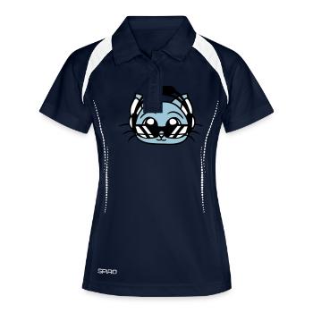 DJ Cat Face Kitten Pet Head - Women's Polo breathable - navy/white - Front