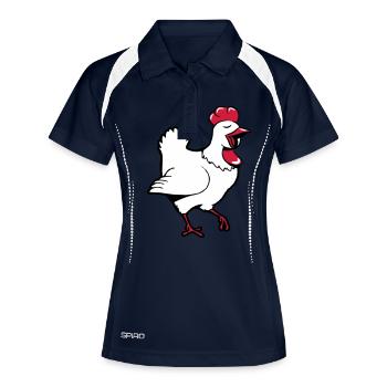 Poulet joyeux - Polo respirant Femme - marine/blanc - Devant