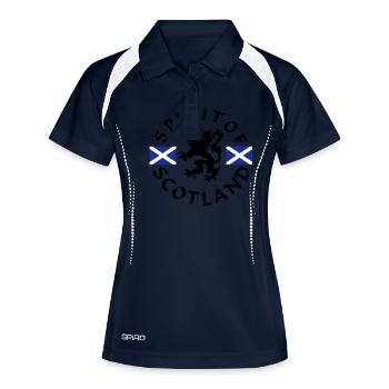 Spirit-of-Scotland - Frauen Polo atmungsaktiv - Navy/Weiß - Vorne
