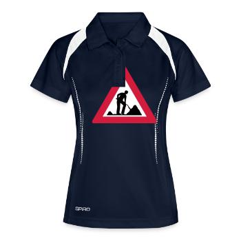 Men at Work warning - Women's Polo breathable - navy/white - Front