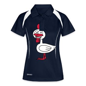 Cool Chicken - Frauen Polo atmungsaktiv - Navy/Weiß - Vorne