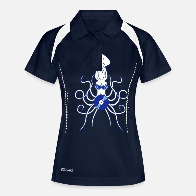 Octopus Octopus Squid Squid Record - Polo respirant Femme - marine/blanc