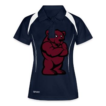 bär comic - Frauen Polo atmungsaktiv - Navy/Weiß - Vorne